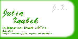 julia kaubek business card